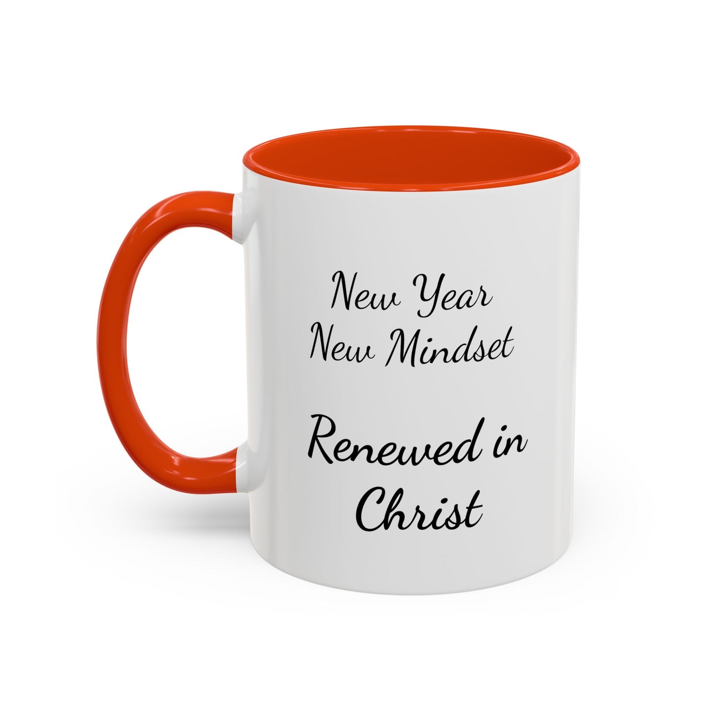 Renewed in Christ Coffee Mug — "New Year New Mindset" Inspirational Christian Mug (11oz/15oz)