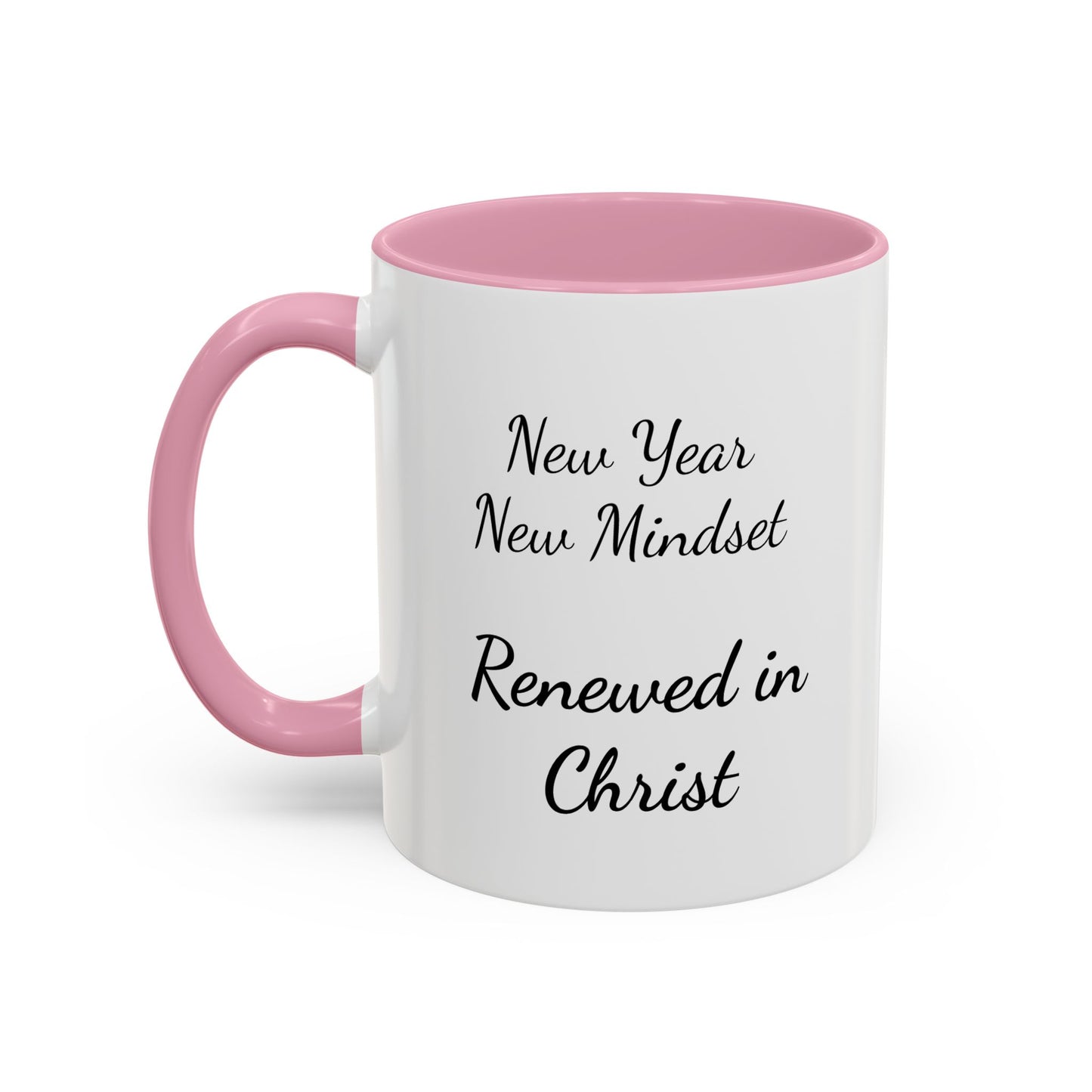 Renewed in Christ Coffee Mug — "New Year New Mindset" Inspirational Christian Mug (11oz/15oz)