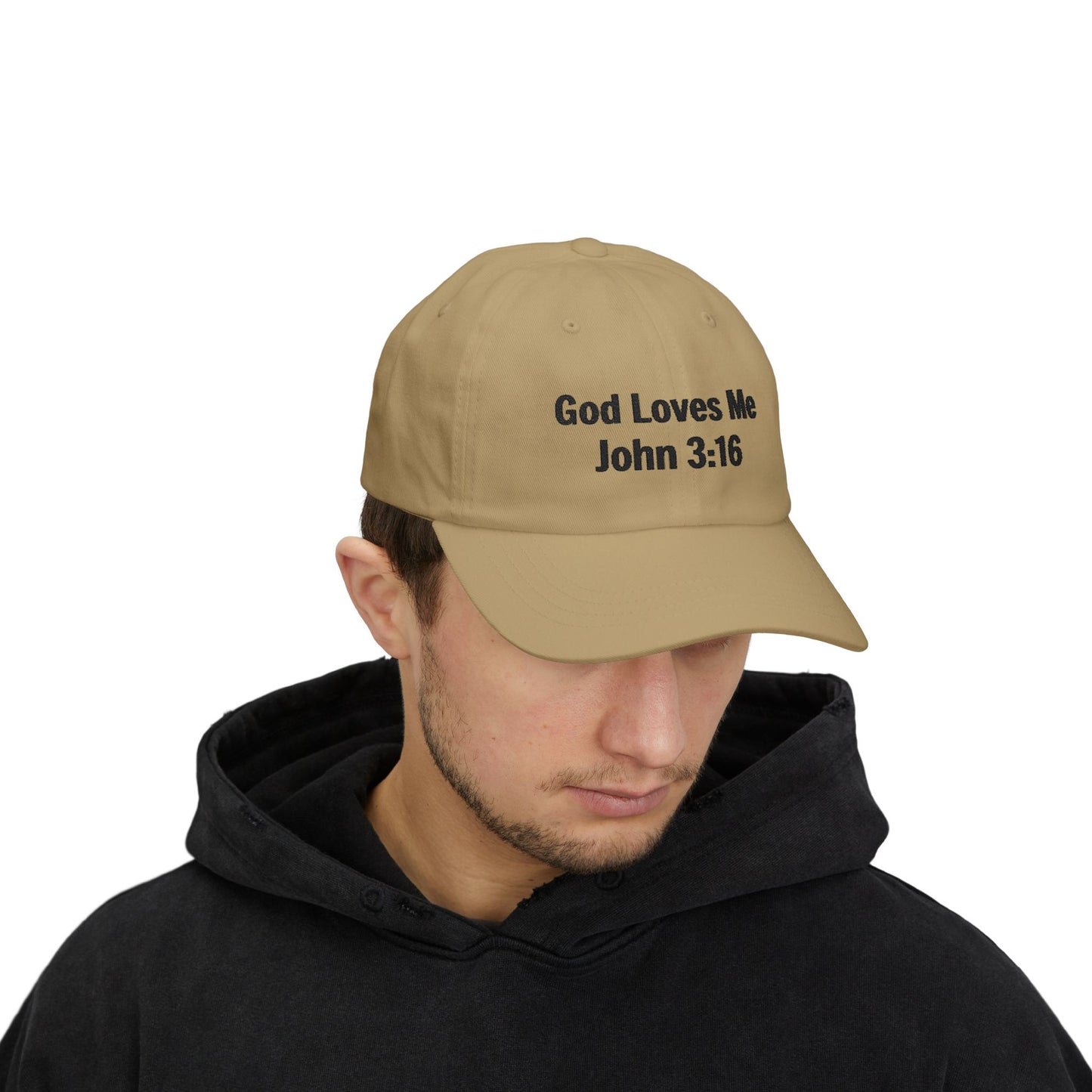 God Loves Me - John 3:16 | Inspirational Dad Cap | Faith Hat, Dad Gift, Casual Cap, Christian Apparel, Outdoor Accessory