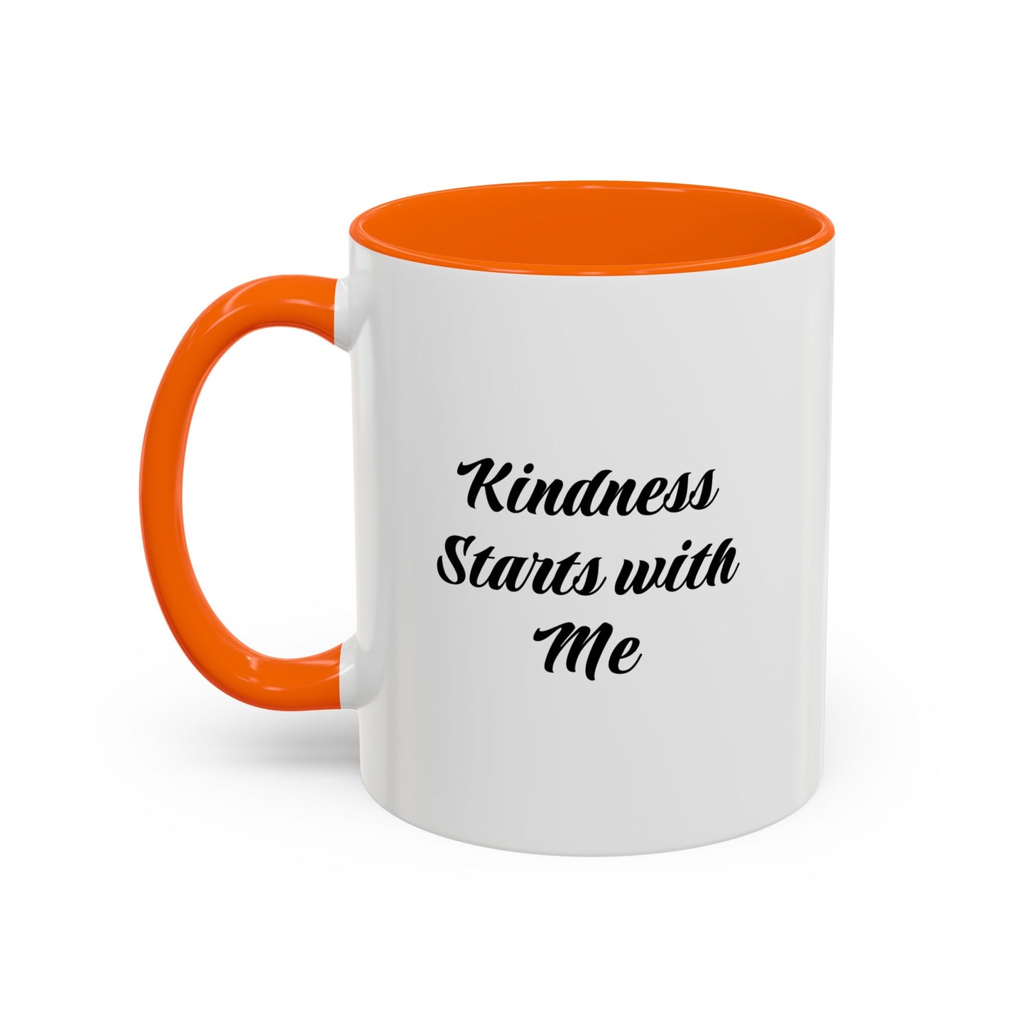 Kindness Starts with Me Accent Coffee Mug — Inspirational Scripture Ceramic Mug