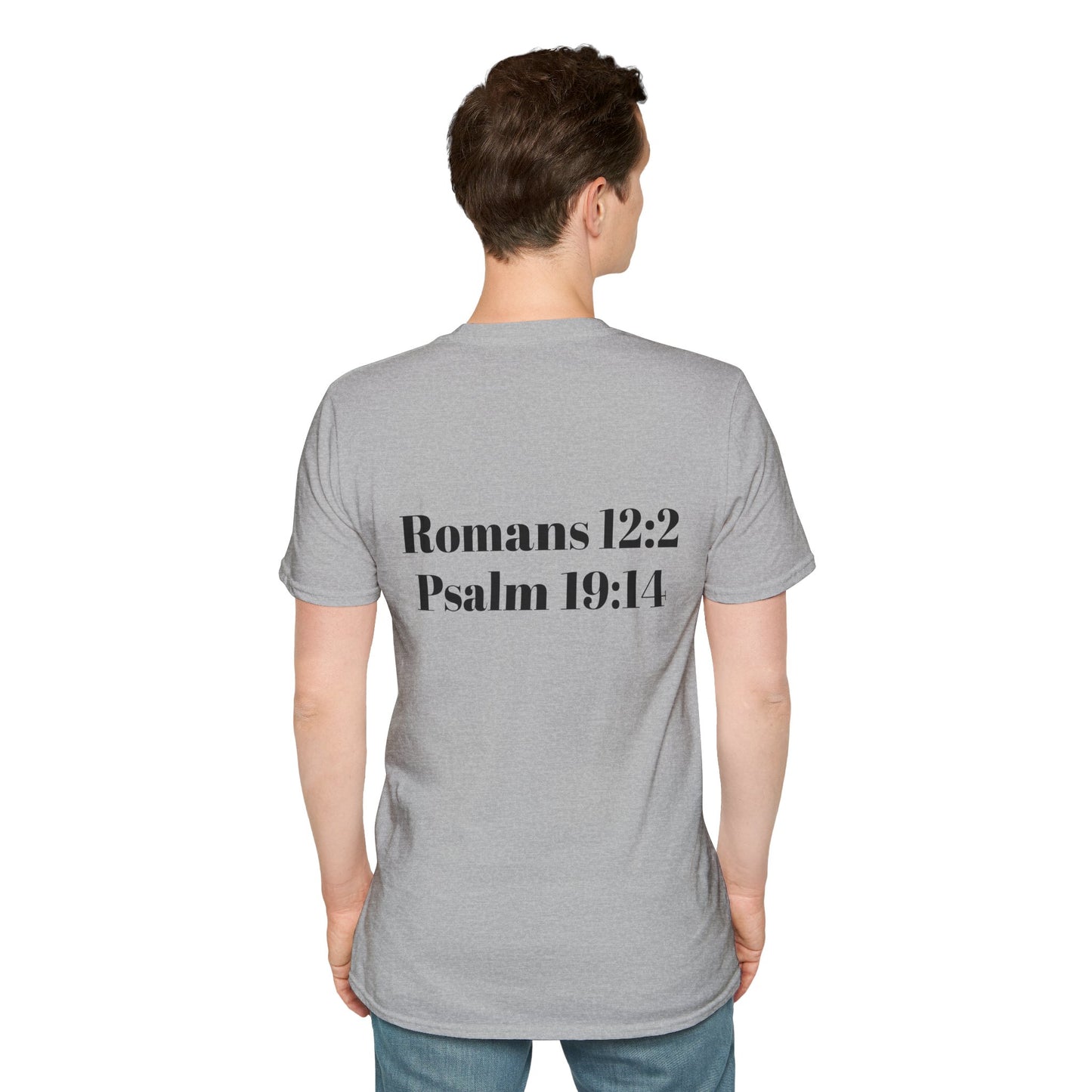 "Mind Mouth Heart Aligned With God's Will" (Romans 12:2, Psalm 19:14) | Light Color T-Shirt
