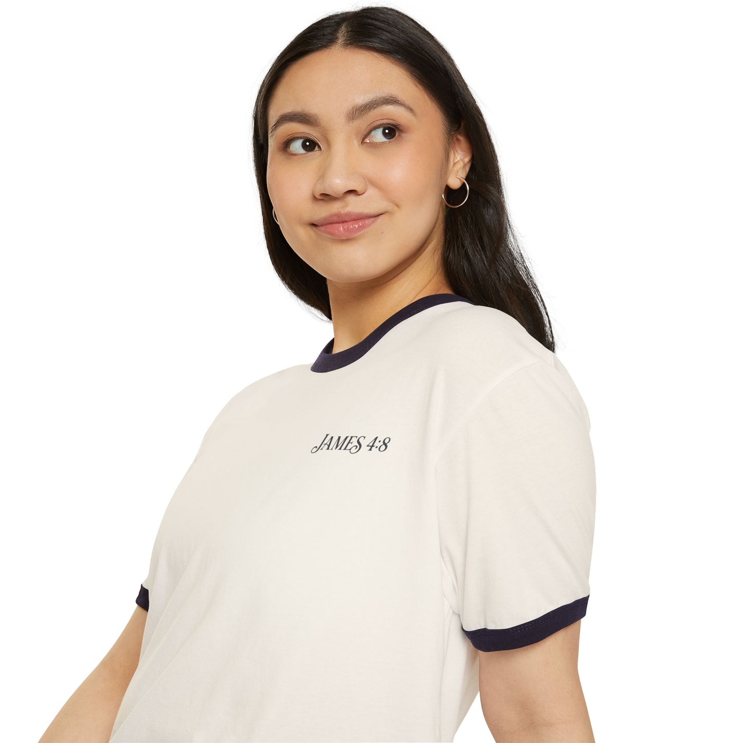 Growing Closer to God Every Day Ringer T-Shirt — James 4:8 Faith Tee (For Women)