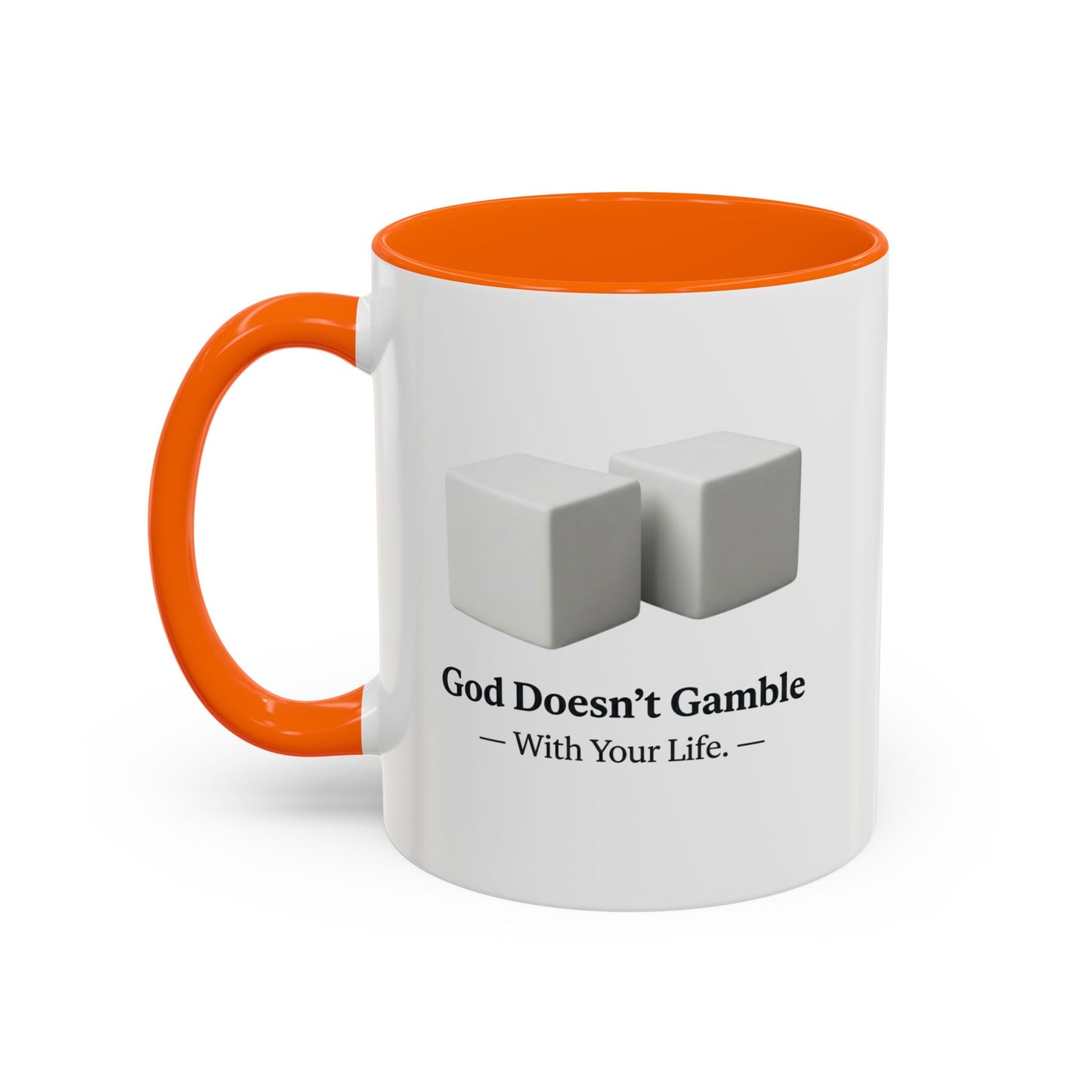 God Doesn’t Gamble With Your Life Coffee Mug — Inspirational Religious Accent Mug