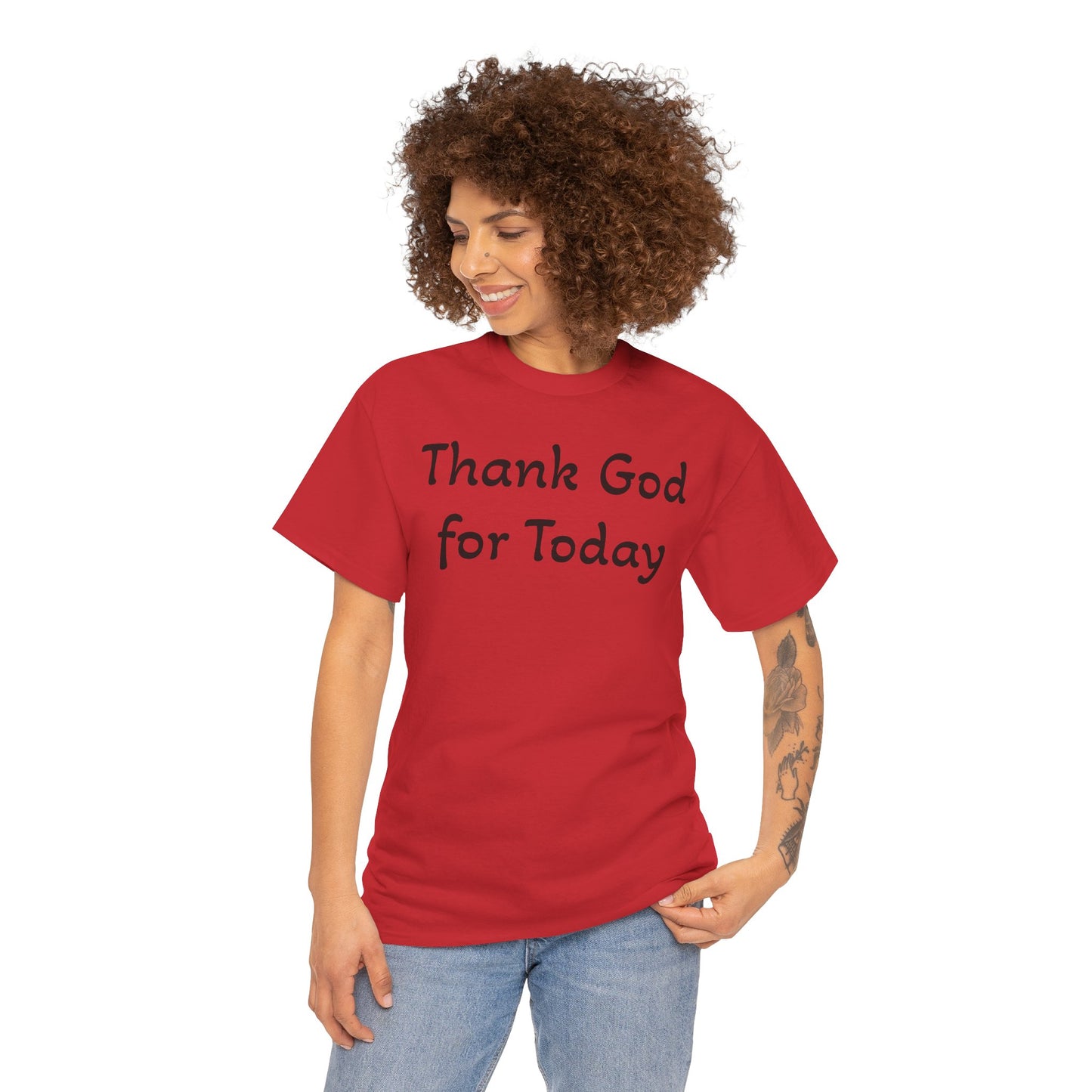 "Thank God for Today / Walk with God into Tomorrow" Inspirational Tee
