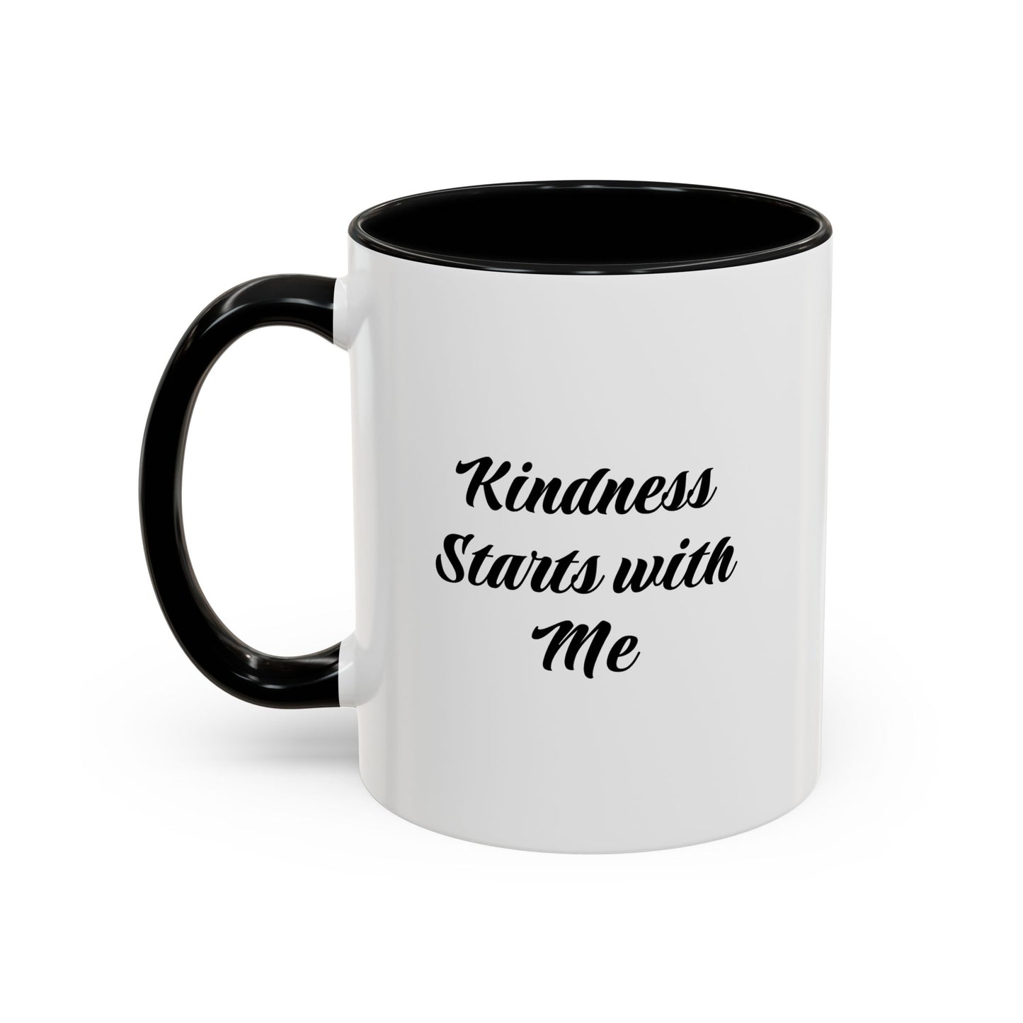 Kindness Starts with Me Accent Coffee Mug — Inspirational Scripture Ceramic Mug