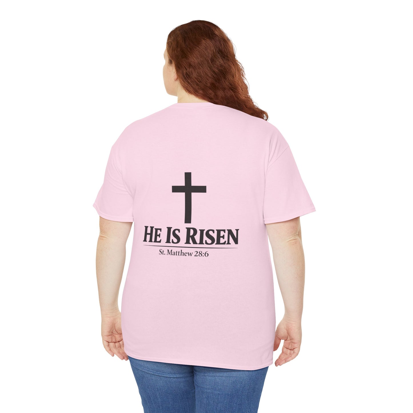 He Is Risen T-Shirt — Christian Easter Cross Tee
