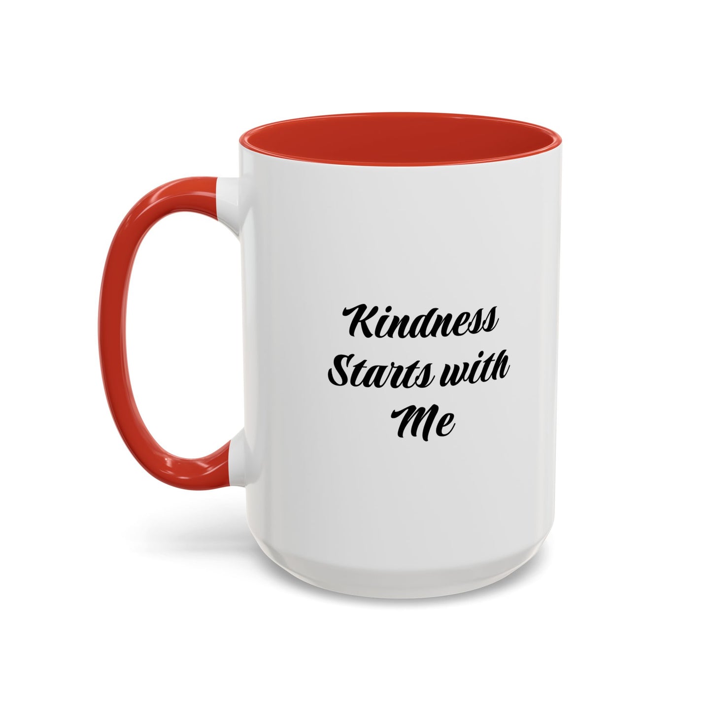 Kindness Starts with Me Accent Coffee Mug — Inspirational Scripture Ceramic Mug