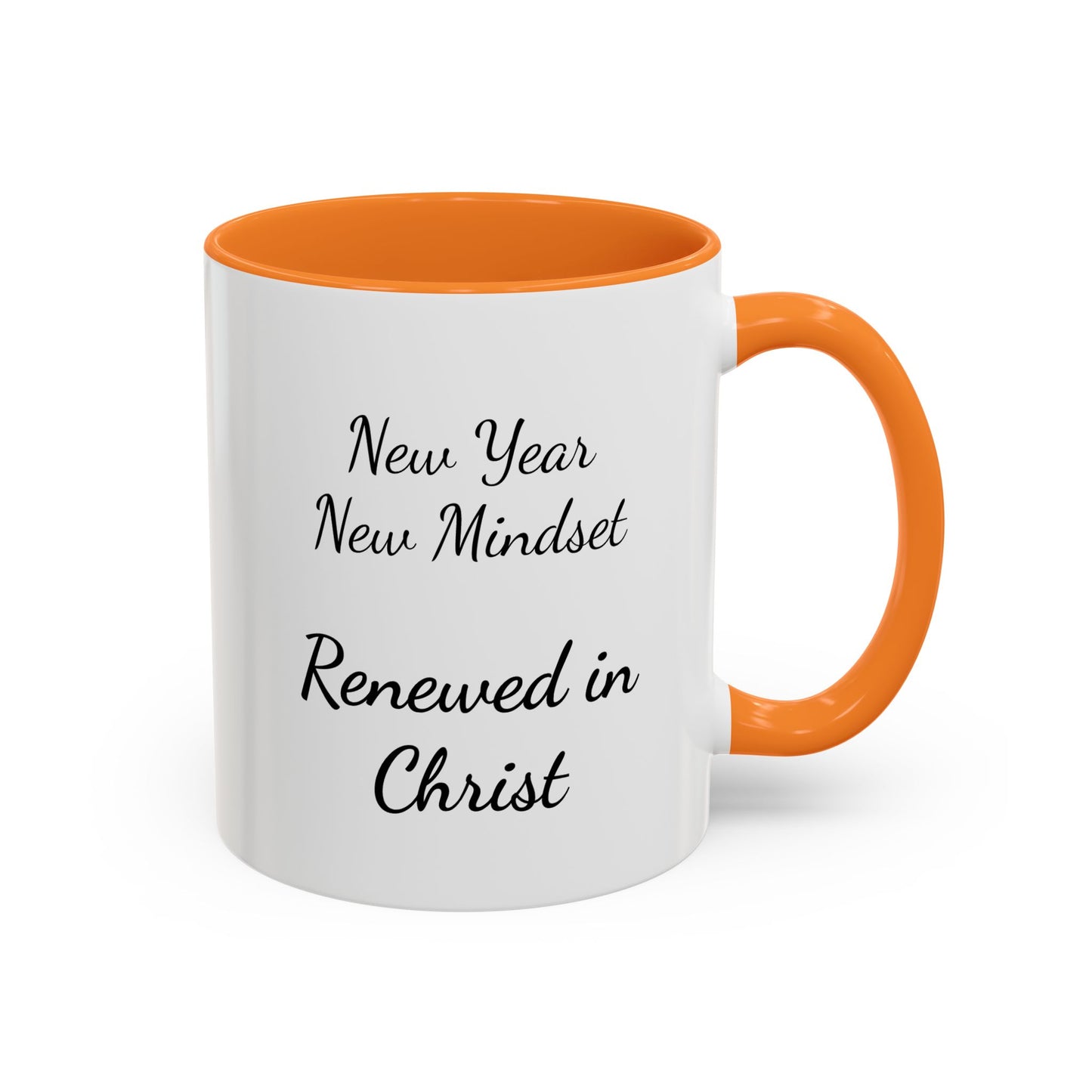 Renewed in Christ Coffee Mug — "New Year New Mindset" Inspirational Christian Mug (11oz/15oz)