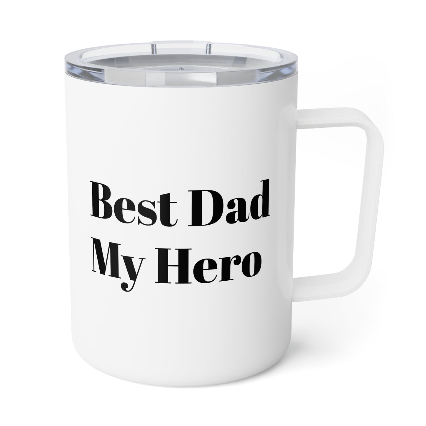 Best Dad My Hero Insulated Coffee Mug — 10oz Travel Tumbler for Dad