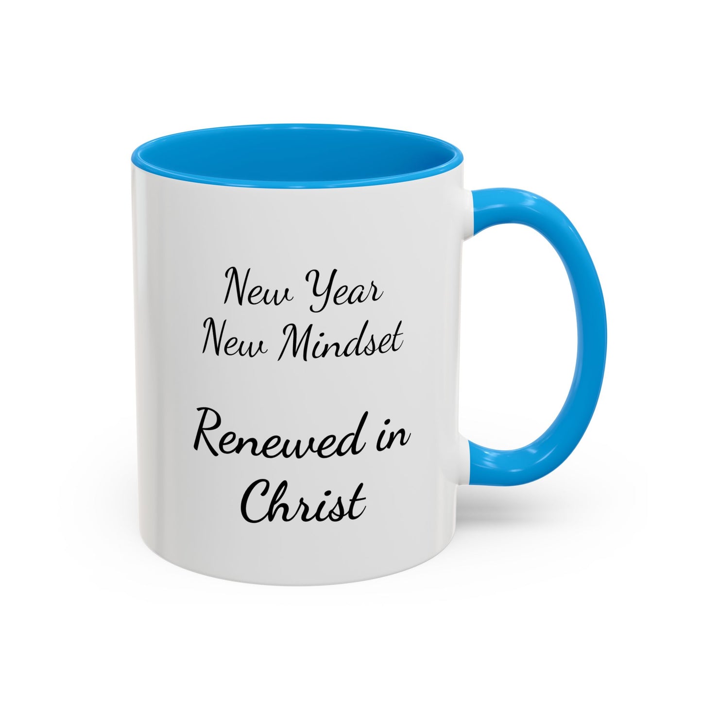 Renewed in Christ Coffee Mug — "New Year New Mindset" Inspirational Christian Mug (11oz/15oz)