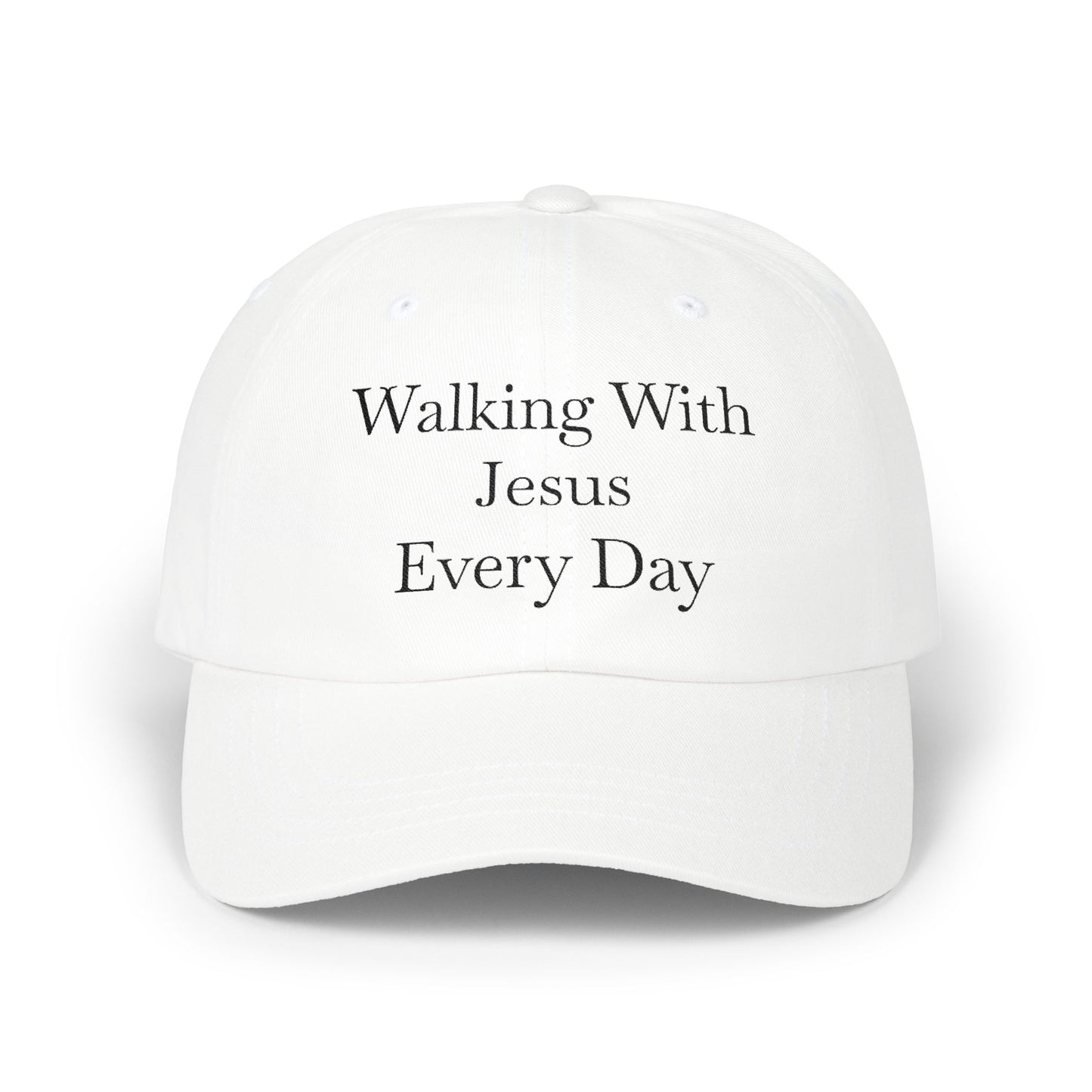 Walking With Jesus Every Day Dad Cap, Adjustable Cap, Christian Gift, Casual Hat, Religious Apparel, Faith-Inspired Gear