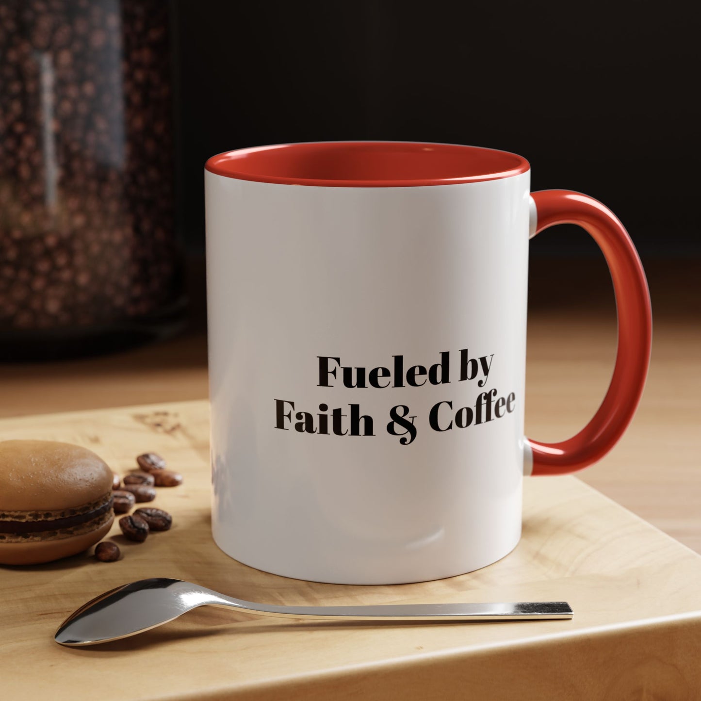 Fueled by Faith & Coffee Motivational Mug - Start Your Day Right, Great for Gifts, Home Office, Teacher's Coffee Break, Funny Coffee Mug, 11 & 15oz