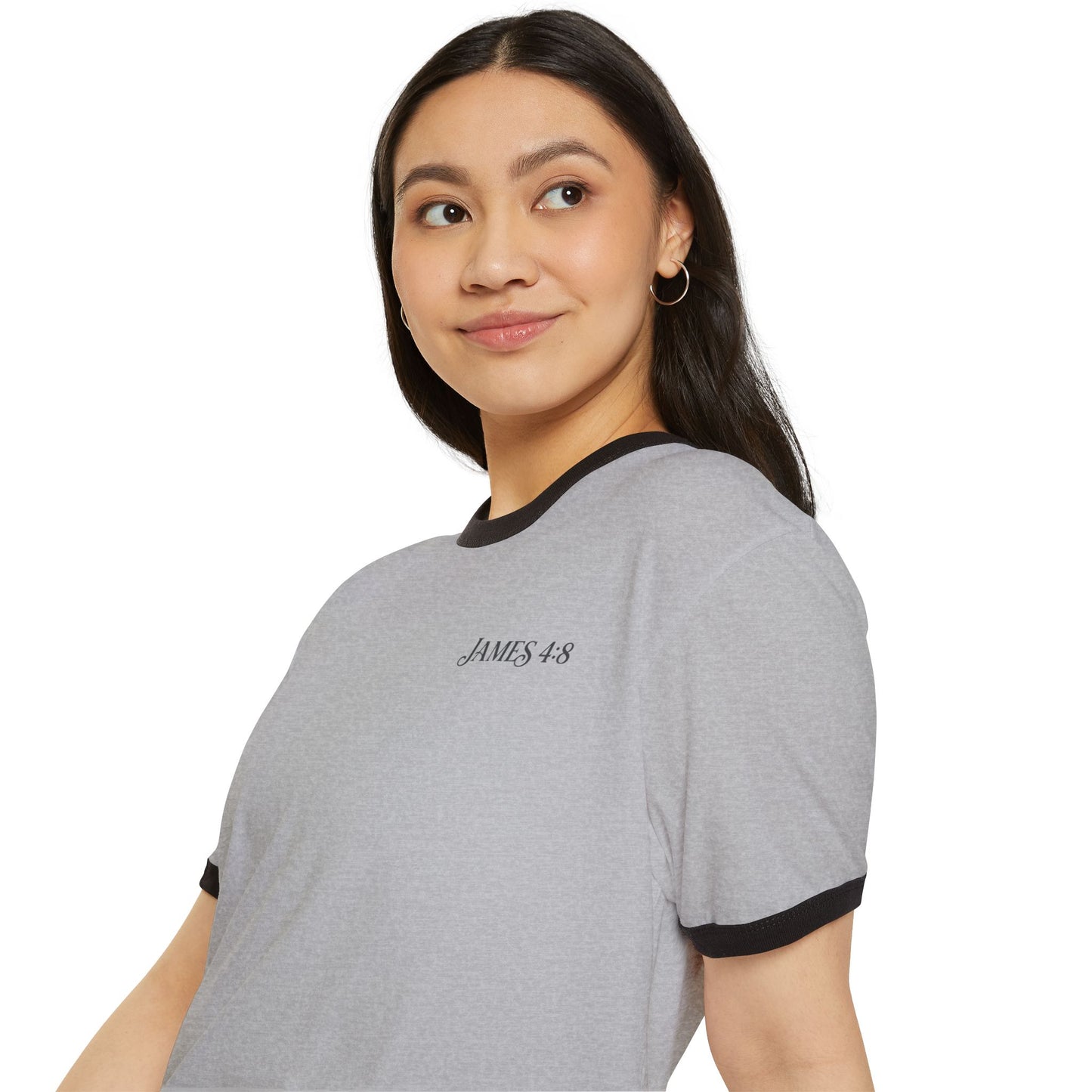 Growing Closer to God Every Day Ringer T-Shirt — James 4:8 Faith Tee (For Women)