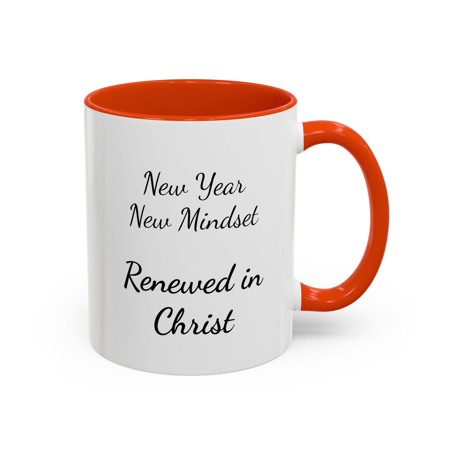 Renewed in Christ Coffee Mug — "New Year New Mindset" Inspirational Christian Mug (11oz/15oz)