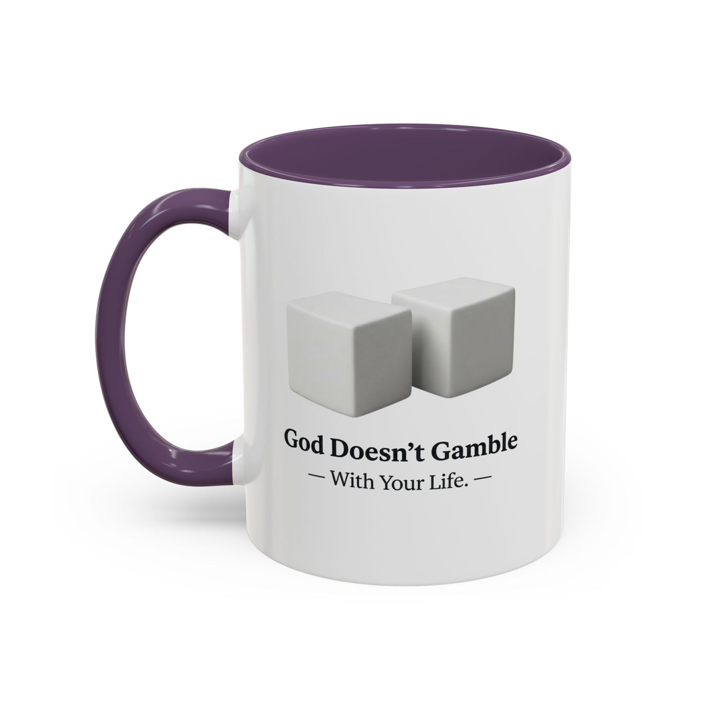 God Doesn’t Gamble With Your Life Coffee Mug — Inspirational Religious Accent Mug