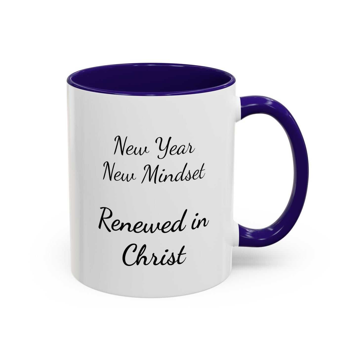Renewed in Christ Coffee Mug — "New Year New Mindset" Inspirational Christian Mug (11oz/15oz)
