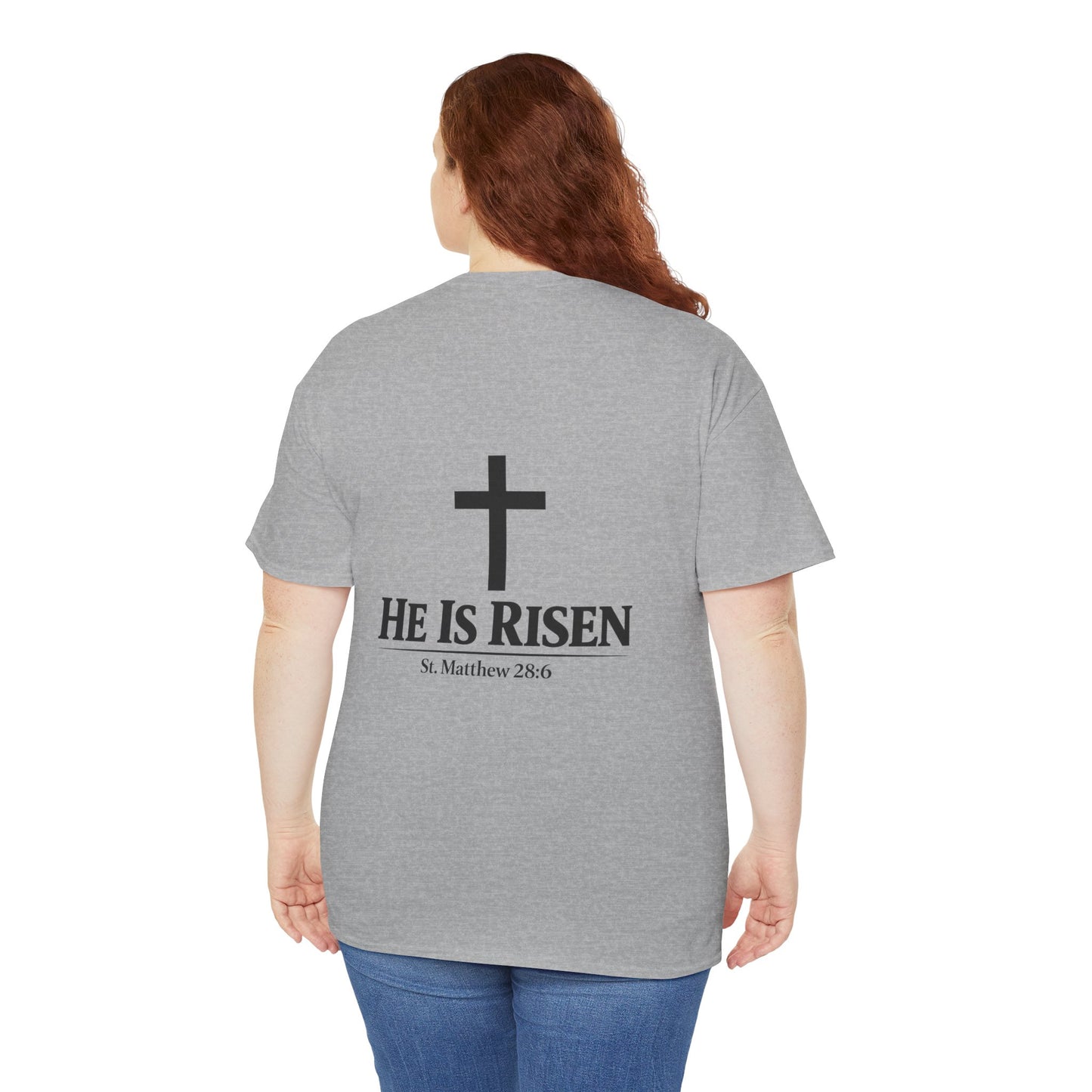 He Is Risen T-Shirt — Christian Easter Cross Tee