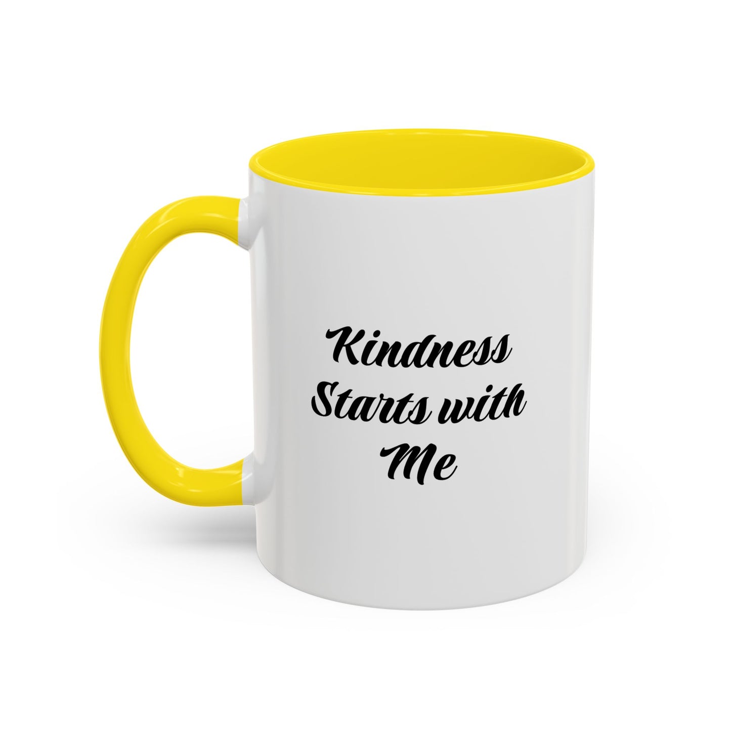 Kindness Starts with Me Accent Coffee Mug — Inspirational Scripture Ceramic Mug