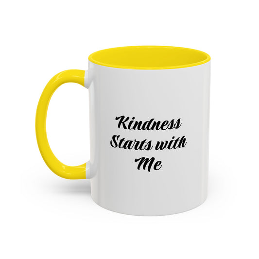 Kindness Starts with Me Accent Coffee Mug — Inspirational Scripture Ceramic Mug