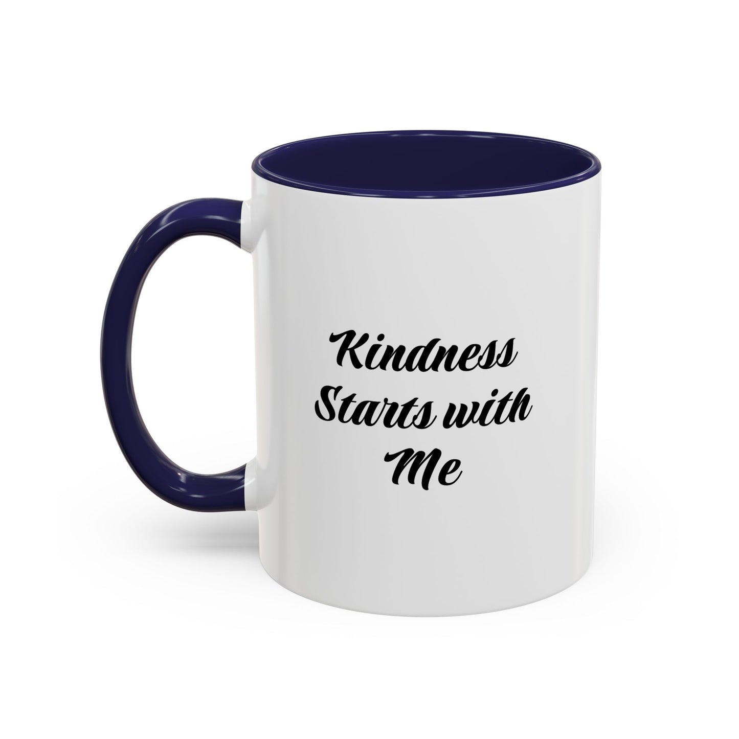 Kindness Starts with Me Accent Coffee Mug — Inspirational Scripture Ceramic Mug