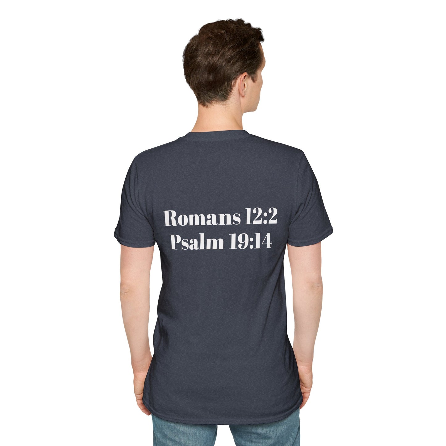 "Mind Mouth Heart Aligned With God's Will" (Romans 12:2, Psalm 19:14) | Dark color T-Shirt