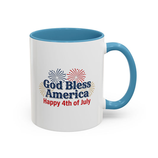 God Bless America • Happy 4th of July Mug — Inspirational Religious Accent Mug