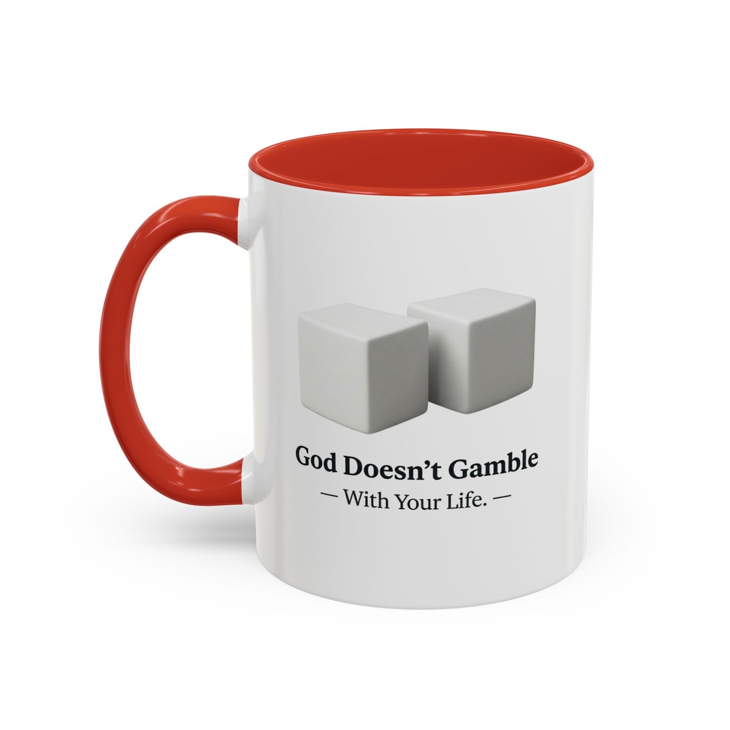 God Doesn’t Gamble With Your Life Coffee Mug — Inspirational Religious Accent Mug