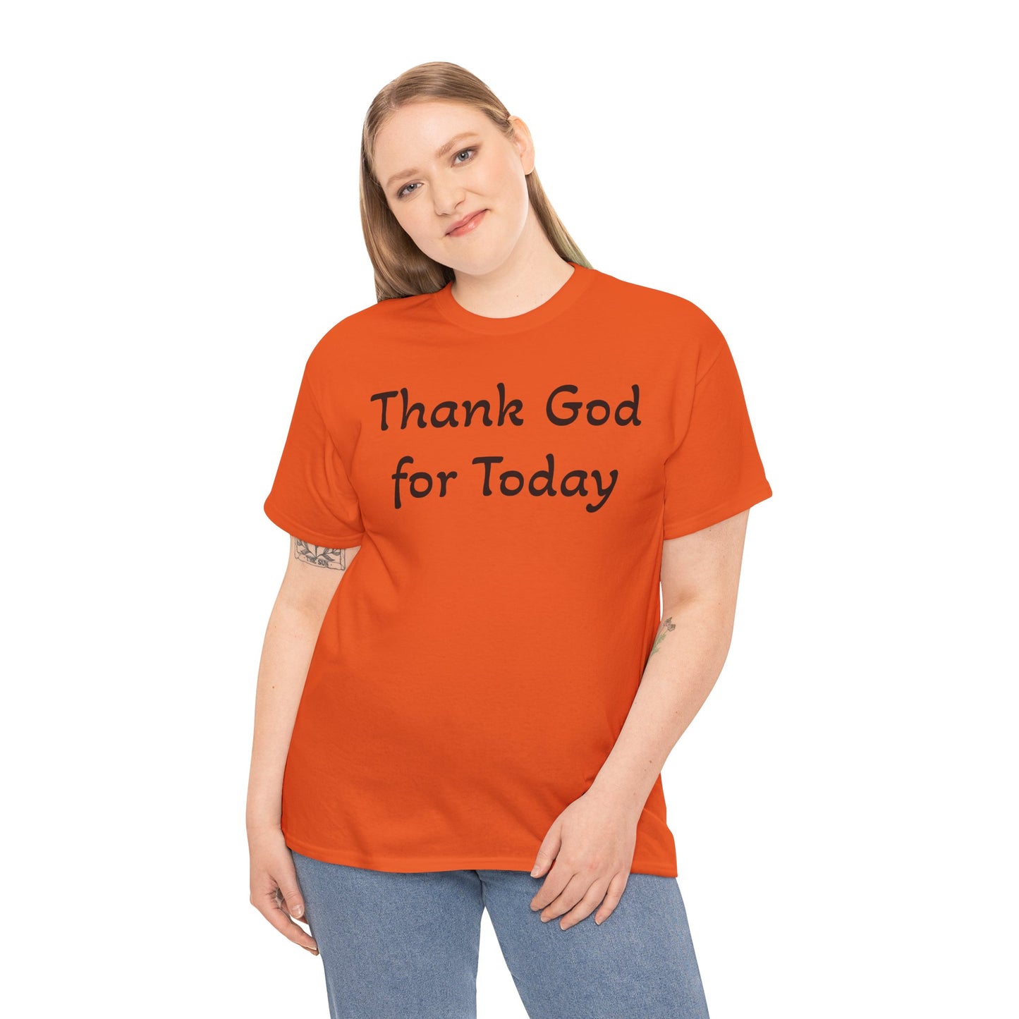 "Thank God for Today / Walk with God into Tomorrow" Inspirational Tee