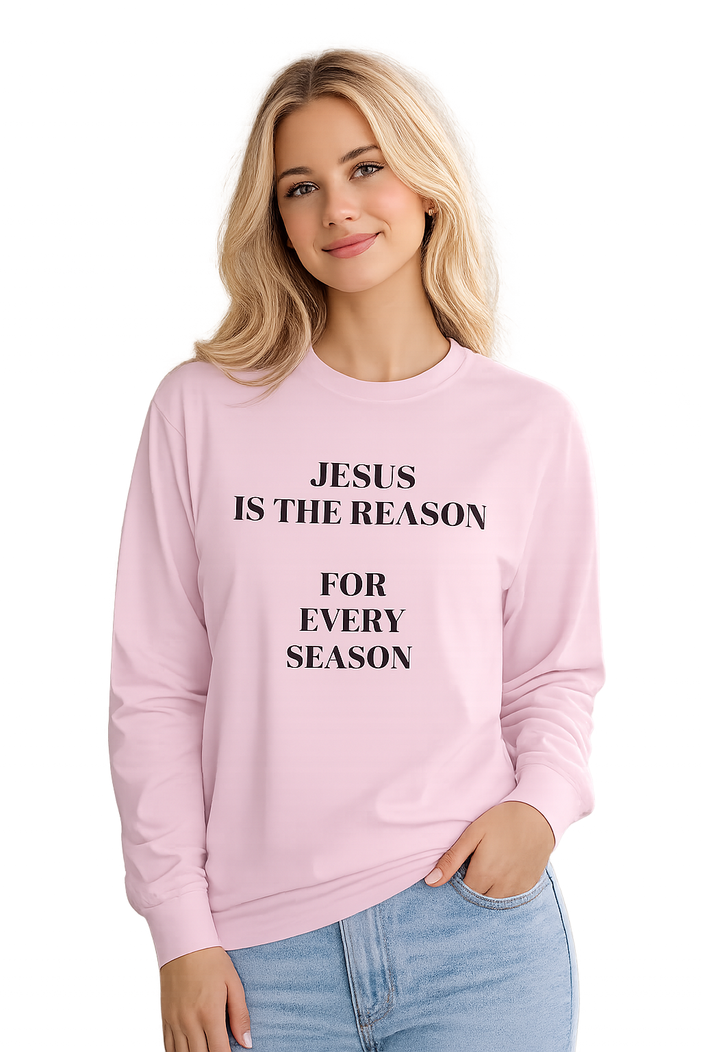 Jesus Is The Reason Long Sleeve Tee — Hebrews 13:8 Faith Shirt