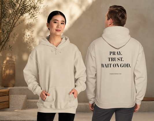 Pray. Trust. Wait On God. Hoodie — Inspirational Christian Faith Sweatshirt