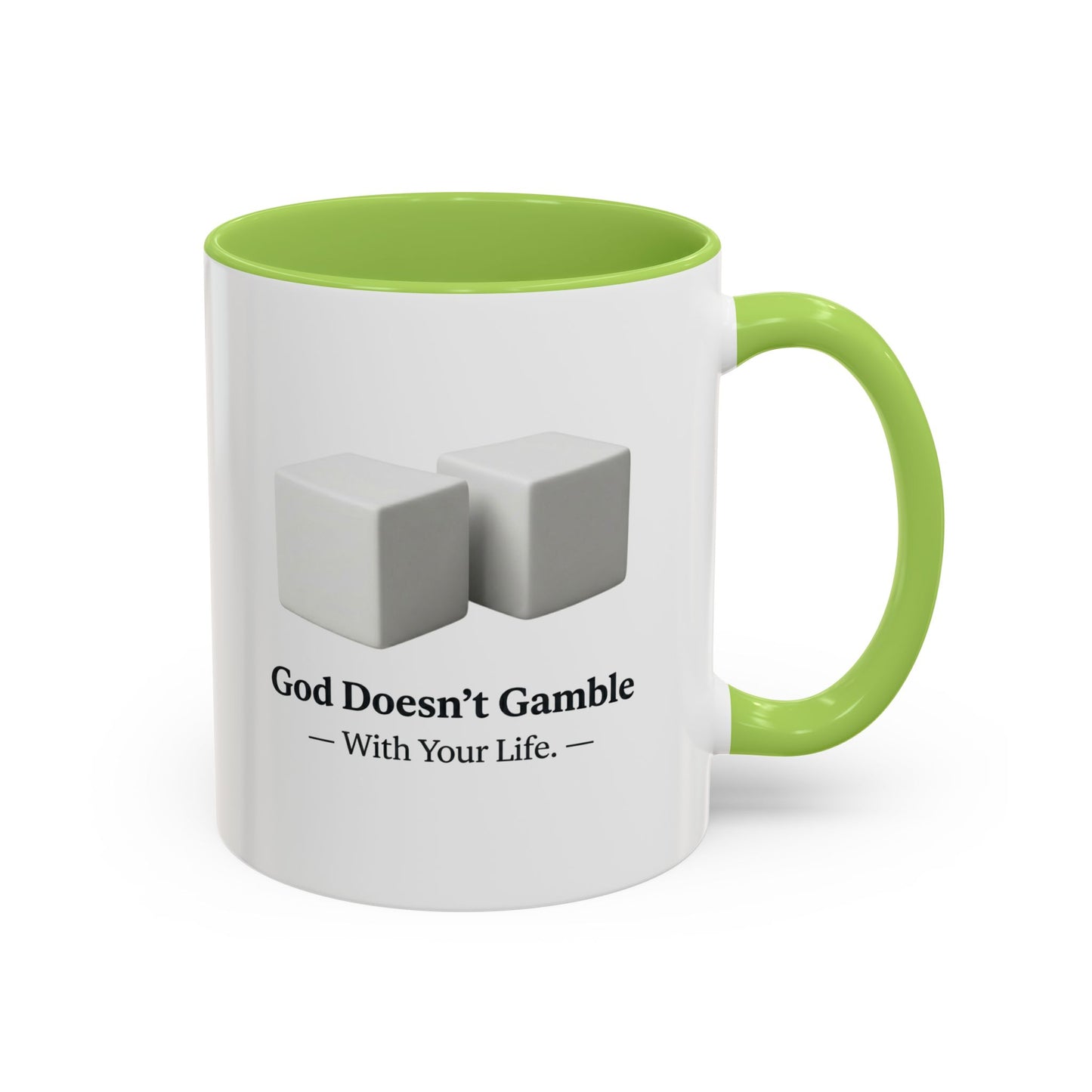 God Doesn’t Gamble With Your Life Coffee Mug — Inspirational Religious Accent Mug