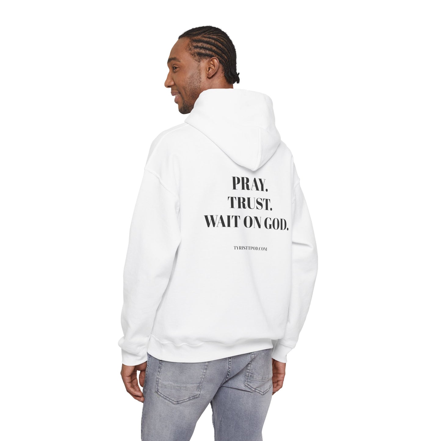 Pray. Trust. Wait On God. Hoodie — Inspirational Christian Faith Sweatshirt