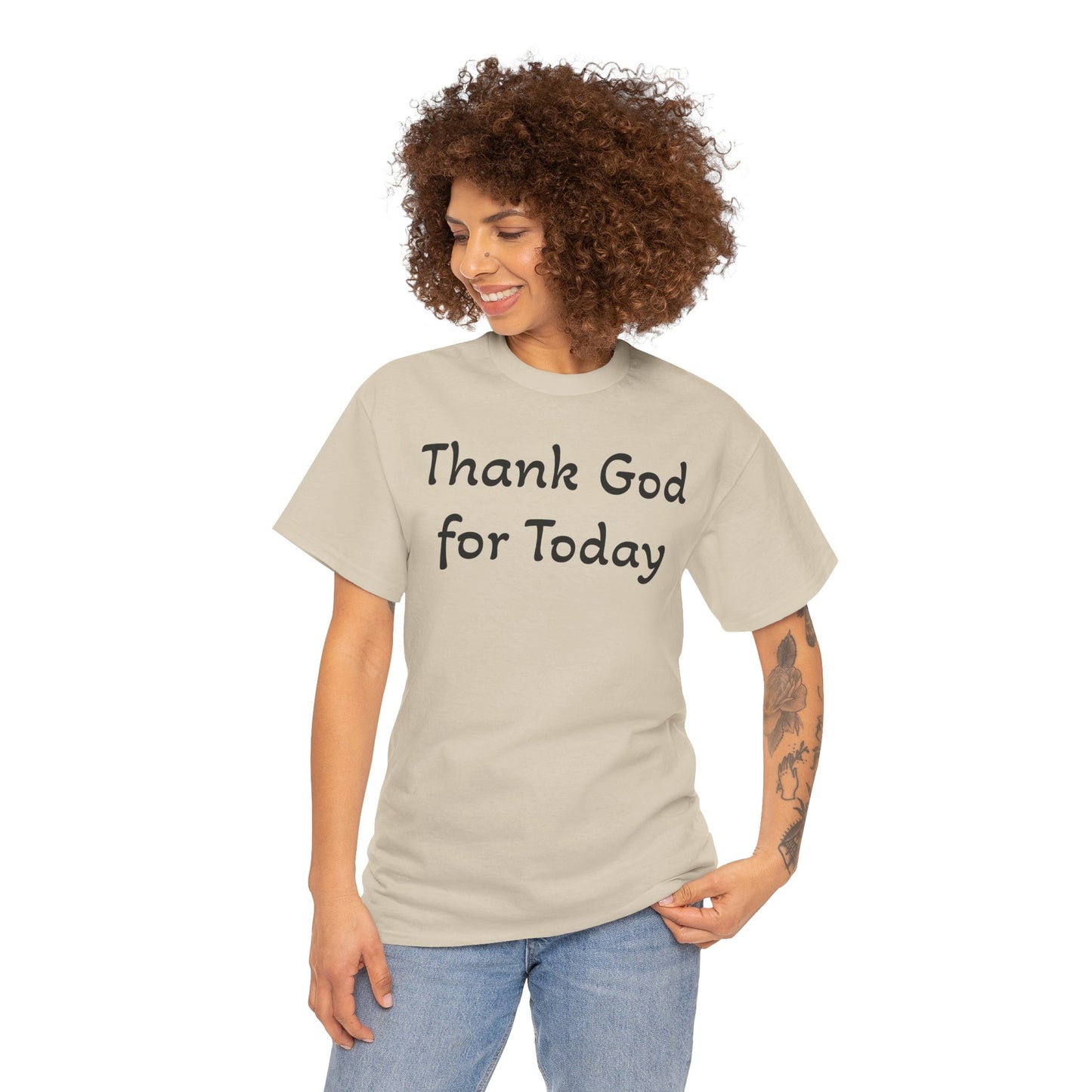 "Thank God for Today / Walk with God into Tomorrow" Inspirational Tee