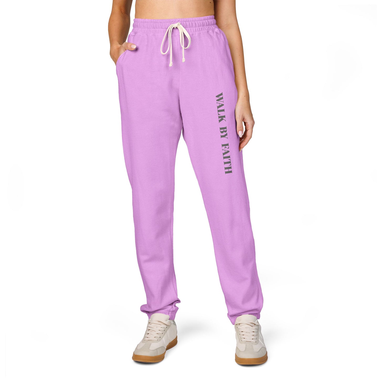 Walk By Faith Sweatpants (light colors) — Garment-Dyed Fleece Joggers