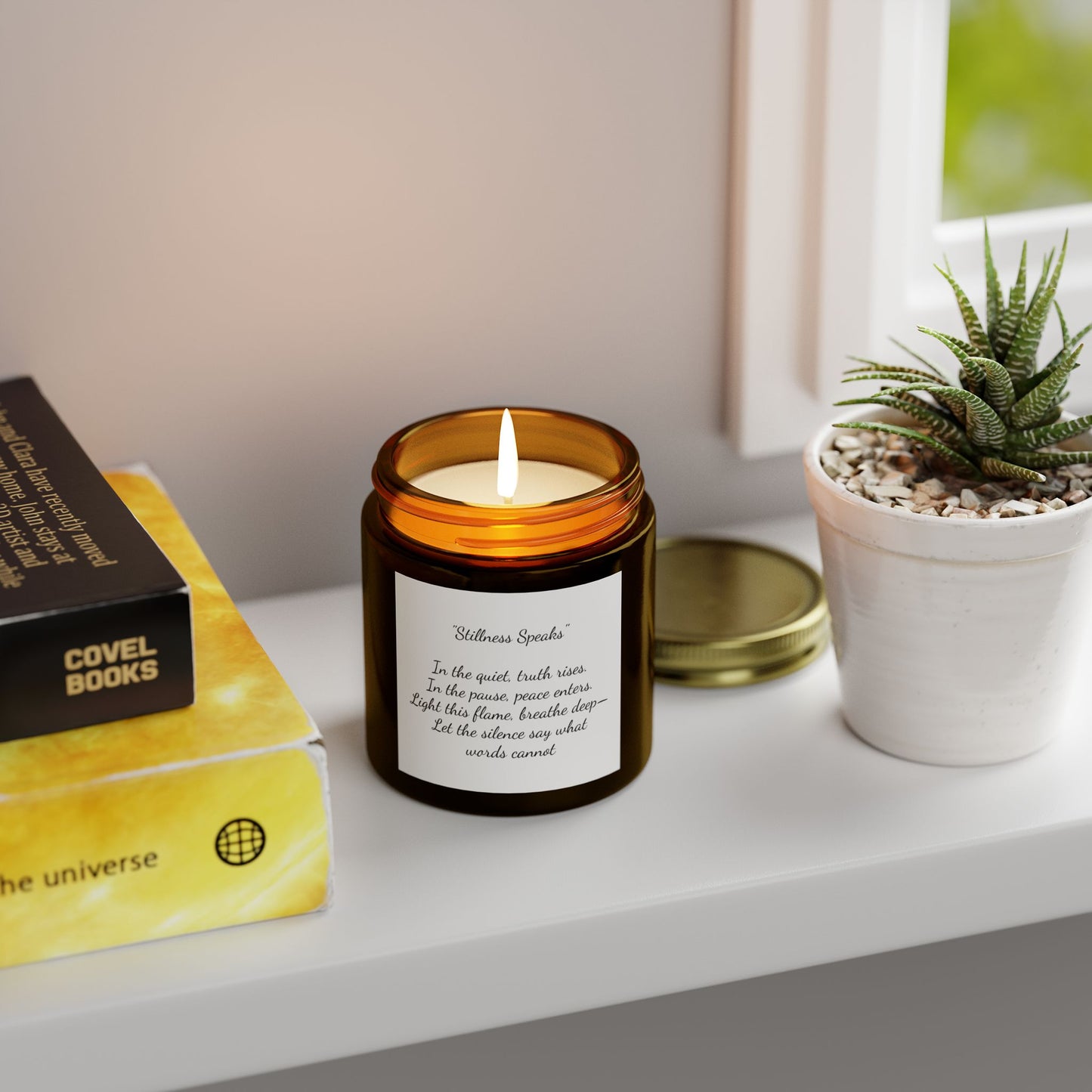 Stillness Speaks Calming Scented Candles, Coconut Apricot Wax, Relaxation Gift, Home Decor, Aromatherapy, Self-Care, Mindfulness