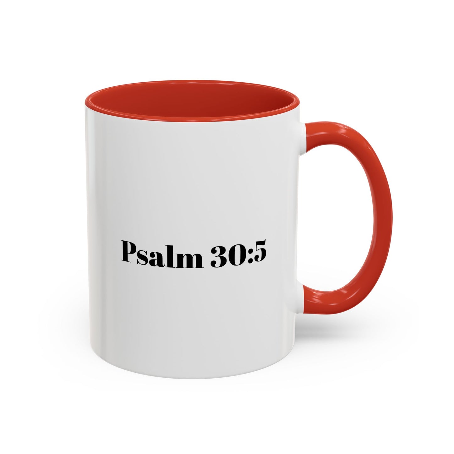 Psalm 30:5 Accent Coffee Mug – Inspirational Christian Scripture Tea Cup