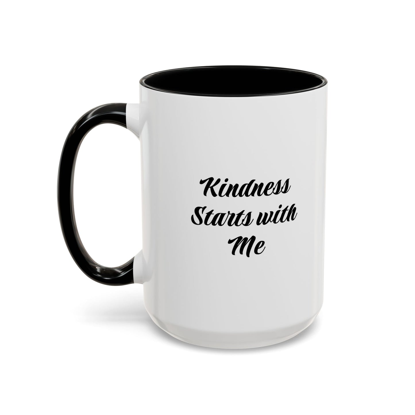 Kindness Starts with Me Accent Coffee Mug — Inspirational Scripture Ceramic Mug
