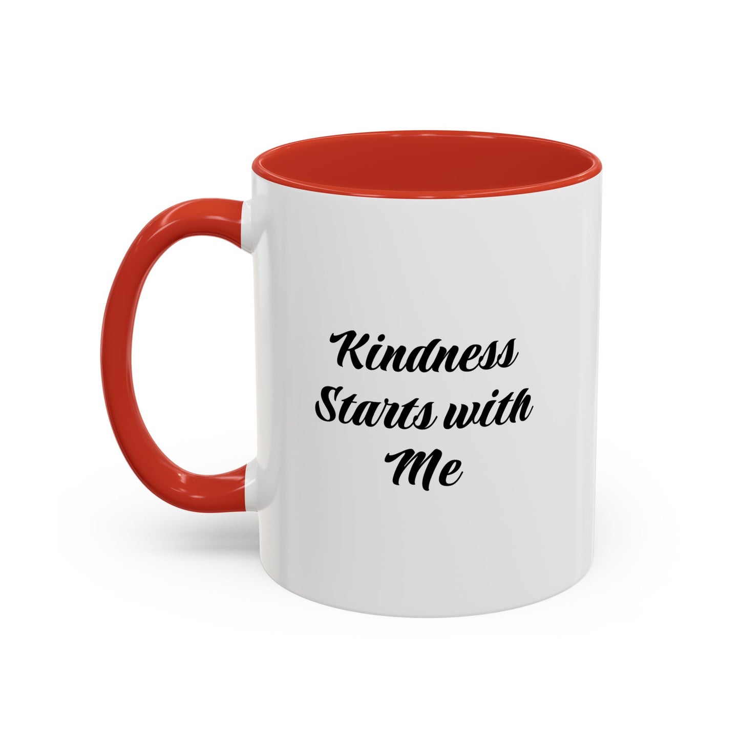 Kindness Starts with Me Accent Coffee Mug — Inspirational Scripture Ceramic Mug