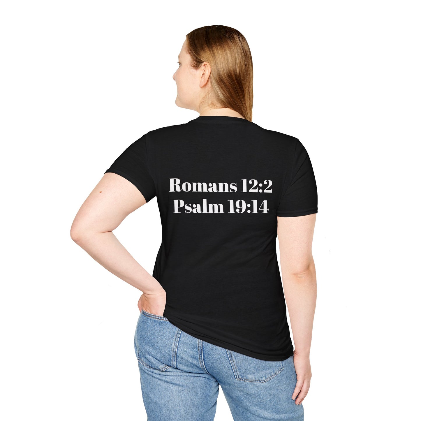 "Mind Mouth Heart Aligned With God's Will" (Romans 12:2, Psalm 19:14) | Dark color T-Shirt