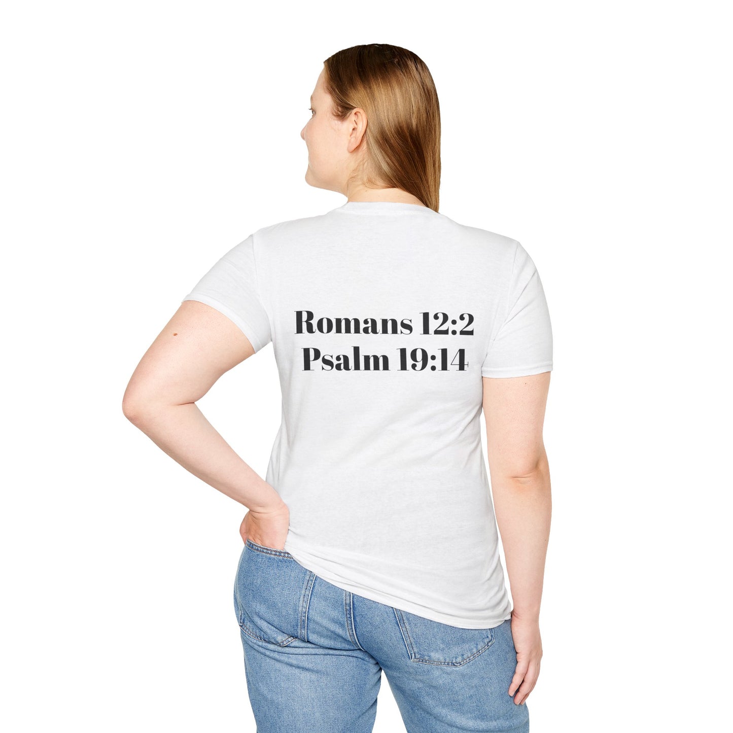 "Mind Mouth Heart Aligned With God's Will" (Romans 12:2, Psalm 19:14) | Light Color T-Shirt