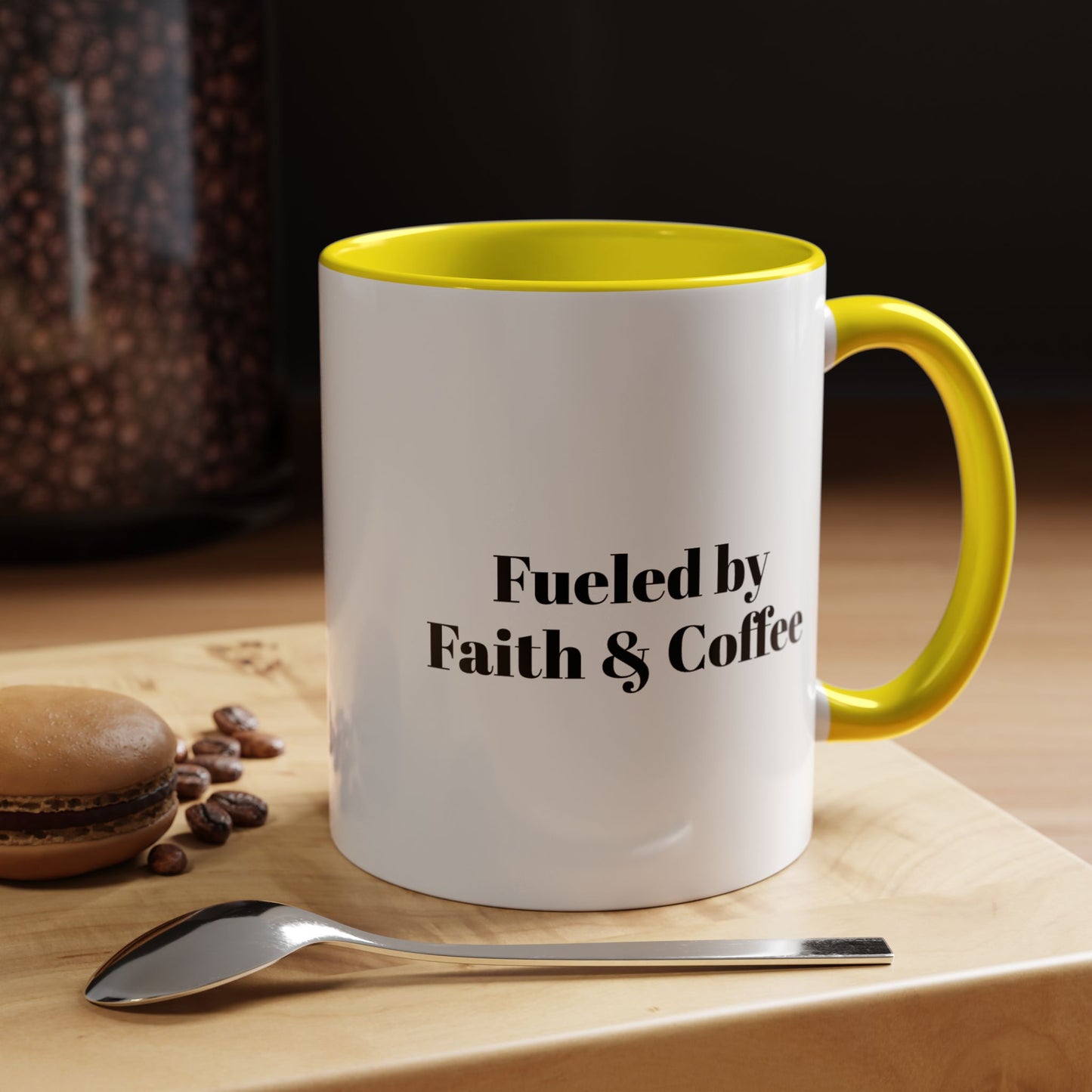 Fueled by Faith & Coffee Motivational Mug - Start Your Day Right, Great for Gifts, Home Office, Teacher's Coffee Break, Funny Coffee Mug, 11 & 15oz