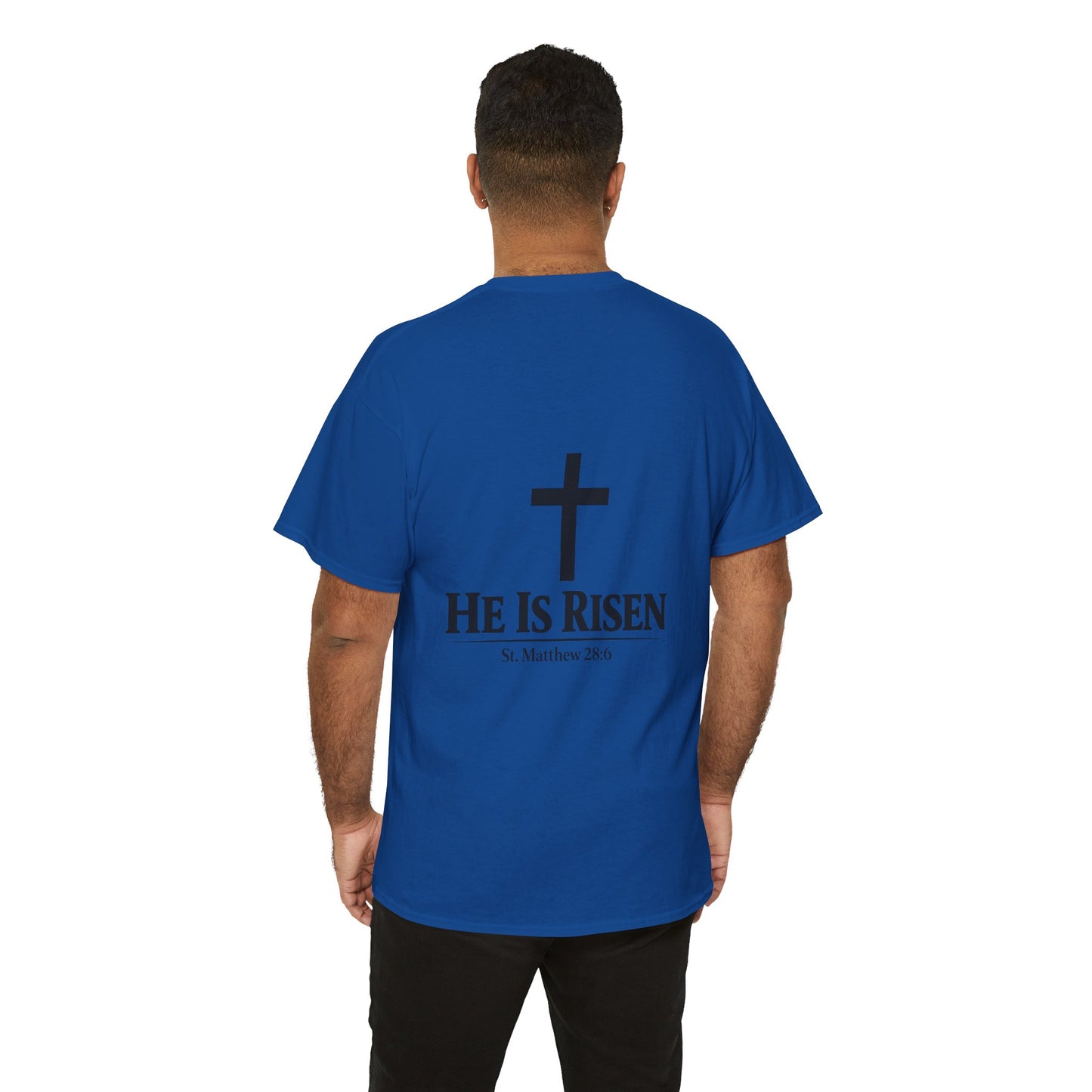 He Is Risen T-Shirt — Christian Easter Cross Tee