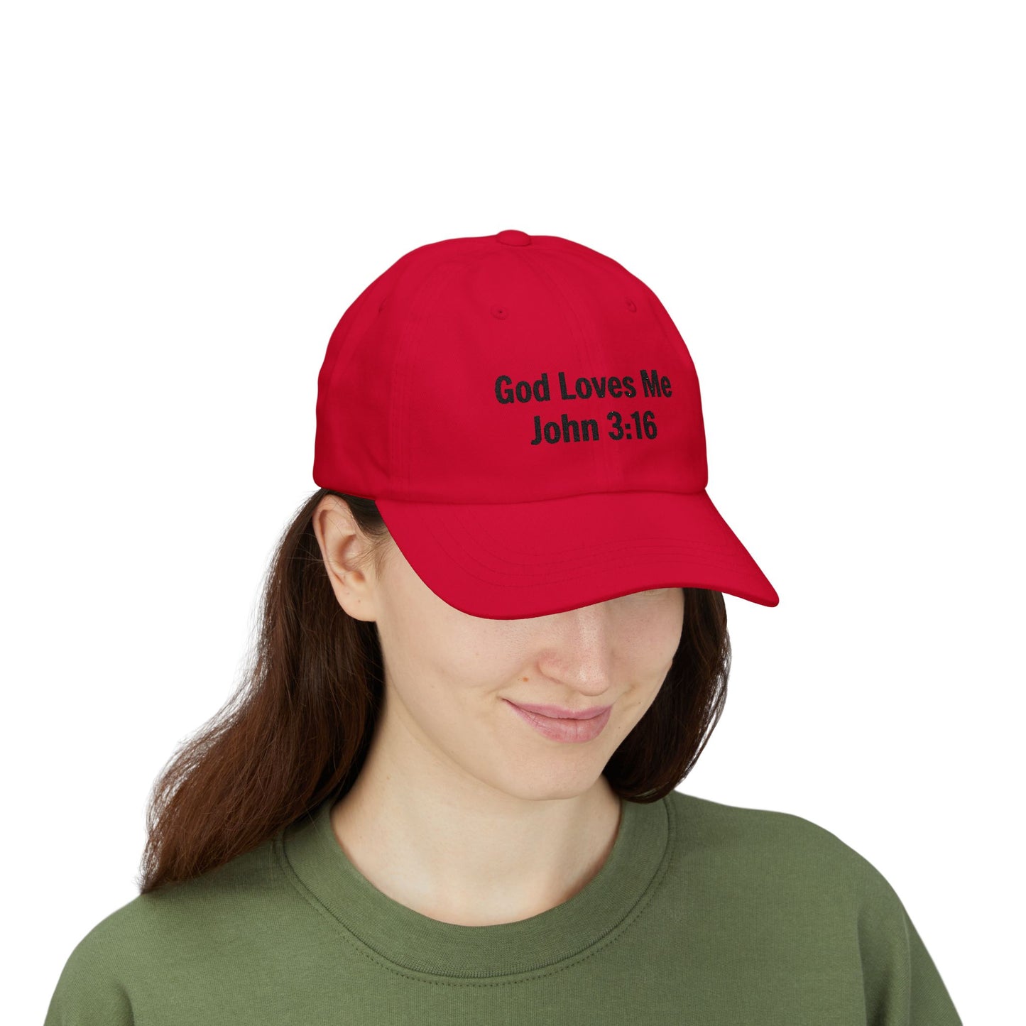 God Loves Me - John 3:16 | Inspirational Dad Cap | Faith Hat, Dad Gift, Casual Cap, Christian Apparel, Outdoor Accessory