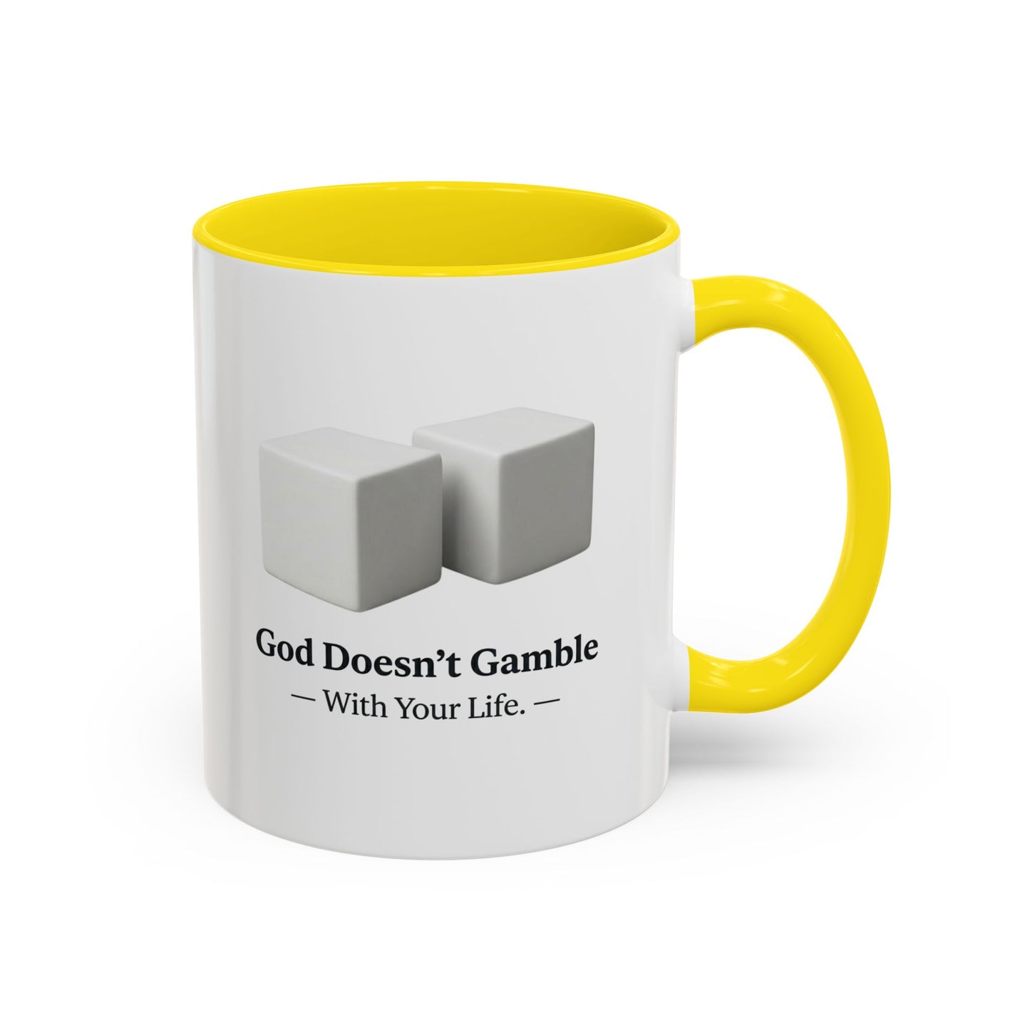 God Doesn’t Gamble With Your Life Coffee Mug — Inspirational Religious Accent Mug