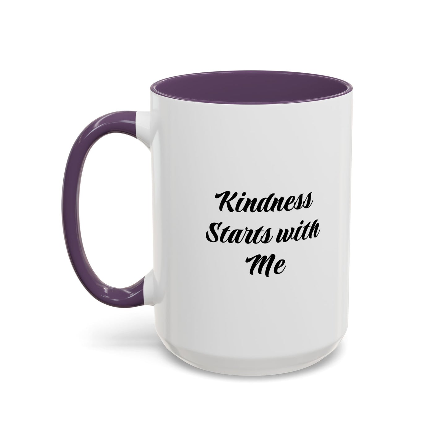 Kindness Starts with Me Accent Coffee Mug — Inspirational Scripture Ceramic Mug