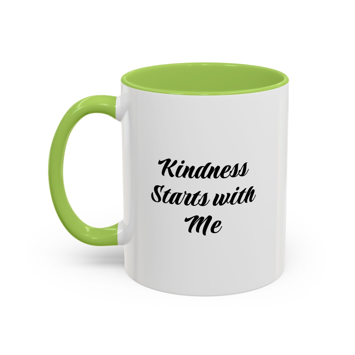 Kindness Starts with Me Accent Coffee Mug — Inspirational Scripture Ceramic Mug