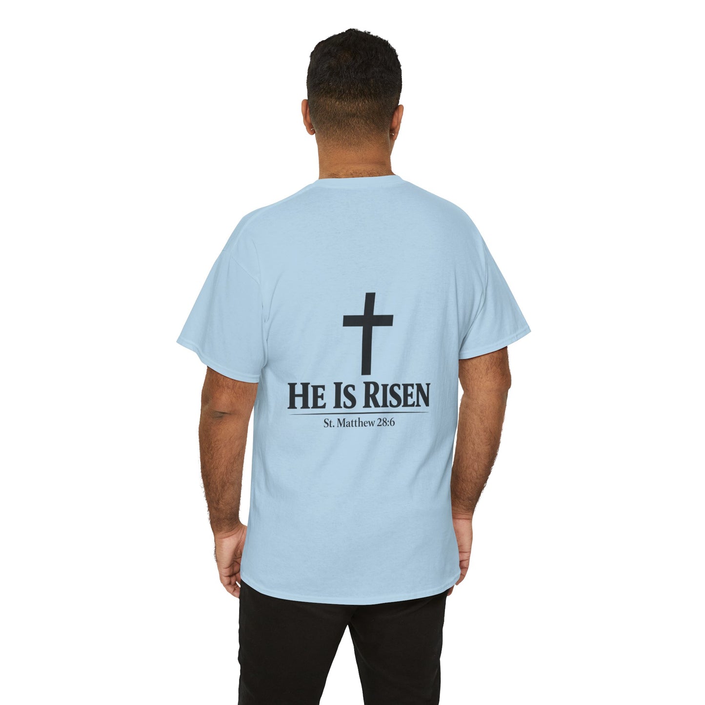 He Is Risen T-Shirt — Christian Easter Cross Tee