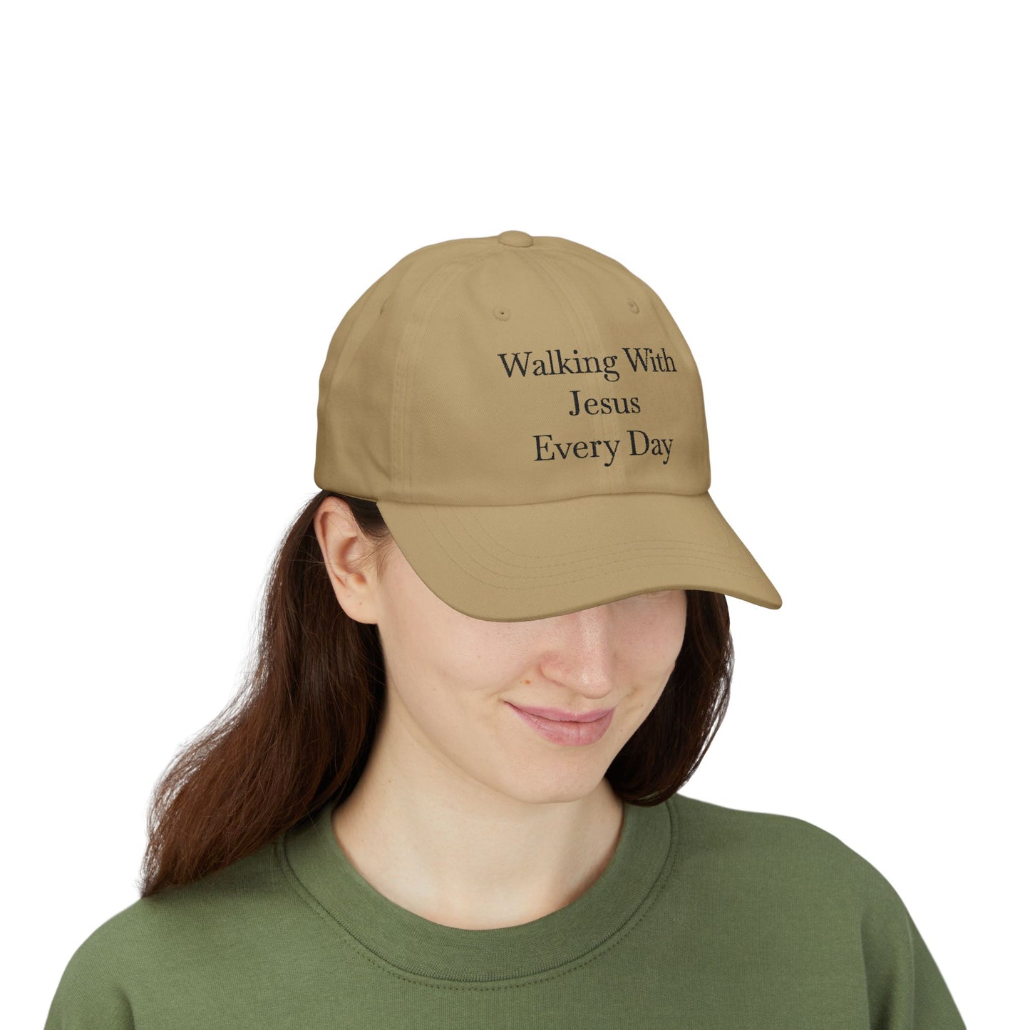 Walking With Jesus Every Day Dad Cap, Adjustable Cap, Christian Gift, Casual Hat, Religious Apparel, Faith-Inspired Gear