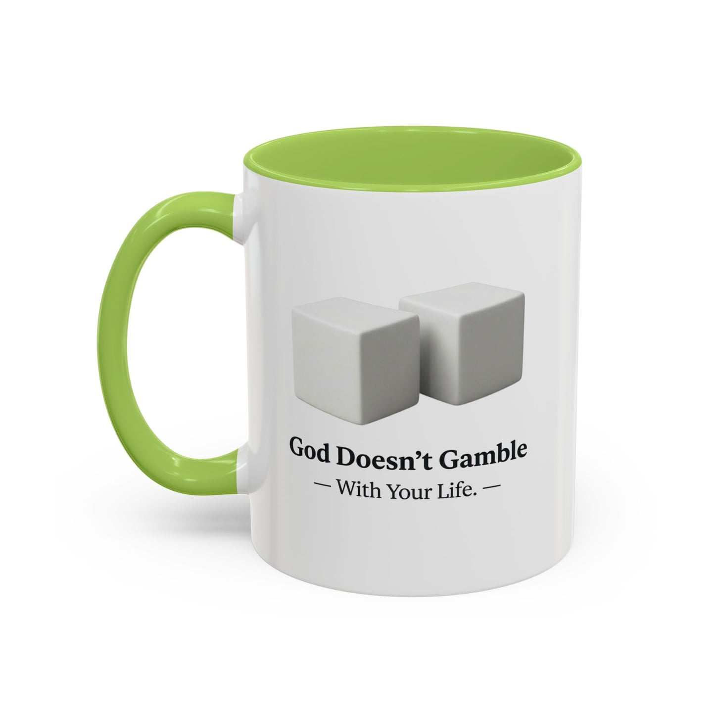 God Doesn’t Gamble With Your Life Coffee Mug — Inspirational Religious Accent Mug