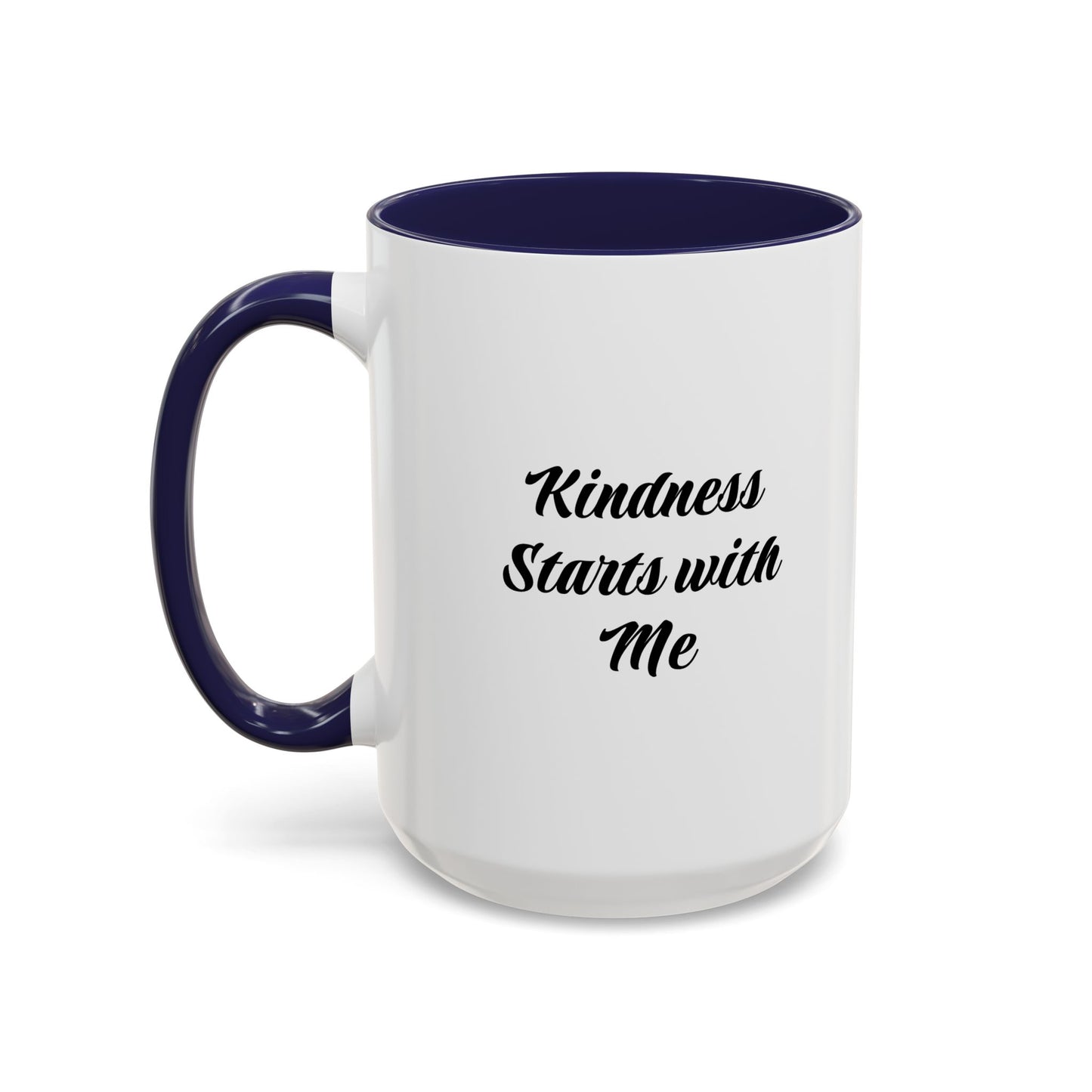 Kindness Starts with Me Accent Coffee Mug — Inspirational Scripture Ceramic Mug